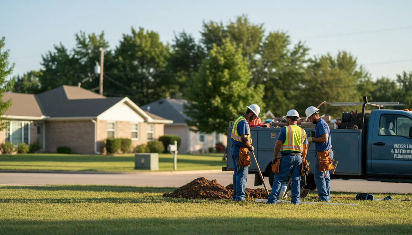 Residential water line and bathroom plumbing service in Evant, TX